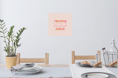 Muurstickers - Sticker Folie - Quote - Studenten - Tijd - 30x30 cm - Plakfolie - Muurstickers Kinderkamer - Zelfklevend Behang - Zelfklevend behangpapier - Stickerfolie