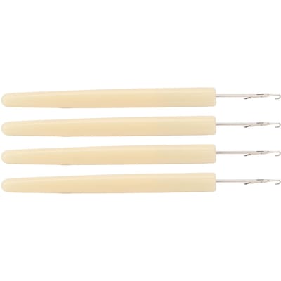 4 stuks Transfernaald Professionele Plastic Roestvrij Staal Duwer Haaknaald voor SK119 voor SK370 beige