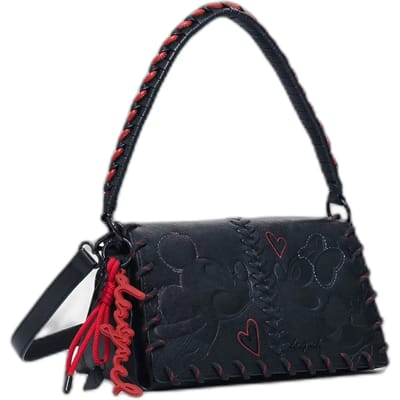 Desigual schoudertas Mickey Kiss Naron Across Body Bag Black zwart