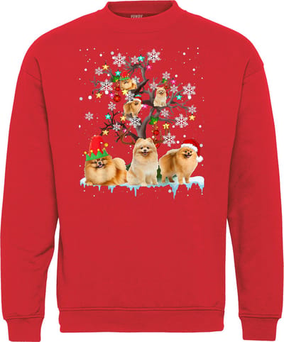 Kersttrui Pekiboom | Foute Kersttrui Dames Heren | Kerstcadeau | Kerstpakket | Rood | maat XS
