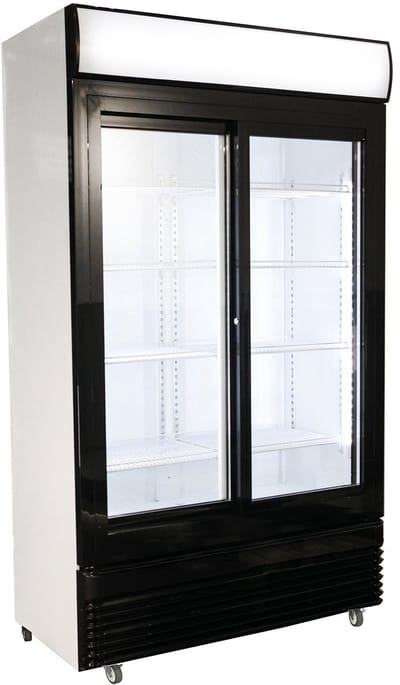 Combisteel Koelkast - 750L - Zwart/Wit - +2°C/+10°C - Geforceerd - Schuifdeuren - Wielen - 1120x610x1965mm - Horeca Koelkast