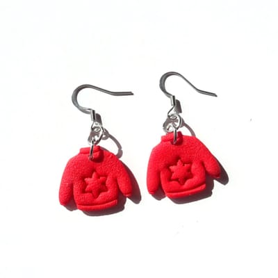 2 Love it Foute Kersttrui - Oorbellen - Stainless steel - Polymeerklei - 4 x 2.2 cm