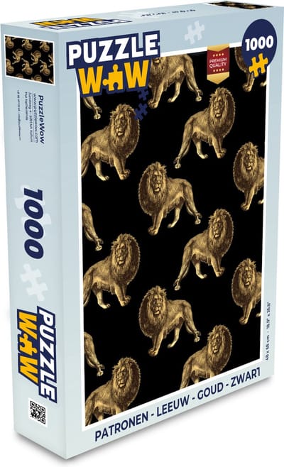 Puzzel Patronen - Leeuw - Goud - Zwart - Legpuzzel - Puzzel 1000 stukjes volwassenen