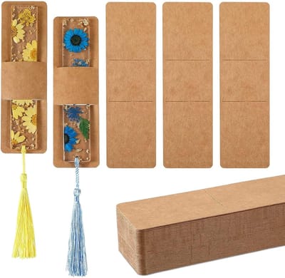 50pcs Kraft Bookmark Sleeves - DIY Bookmarks - Blank Display Cards - Pen Sleeves voor Display - Sieraden Hooks - Bruin
