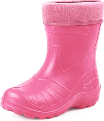 Ladeheid LA-KL-050 Kinder Regenlaarzen - Rubber - met Binnenschoen - EVA - Wasbare Binnenschoen - Lichtroze - 25