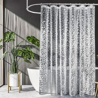 Dailygoods - Helweet Douchegordijn, schimmelwerend, douchegordijn, badkamergordijn voor badkamer, waterdicht, voor een comfortabele doucheruimte, met kiezelpatroon, 180 x 200 cm