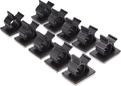 Go Go Gadget - 10 stuks Zelfklevende Kabel Organisers - Zwart - Kabelclips voor meerdere Kabels - Kabelhouder - Kabelklem - Kabelgoot - Kabel Management - Kabelbeschermer"