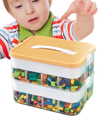 Speelgoed Opbergdoos - Speelgoed Organizer - Speelgoed Opbergen - Met Basisplaat Deksel - 305 x 23 x 23 cm - Meerkleurig