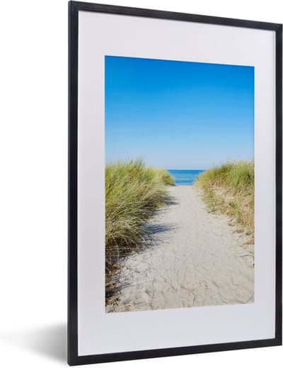 Fotolijst incl. Poster - Strand - Pad - Zomer - 40x60 cm - Posterlijst