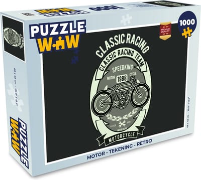 Puzzel Motor - Tekening - Retro - Legpuzzel - Puzzel 1000 stukjes volwassenen