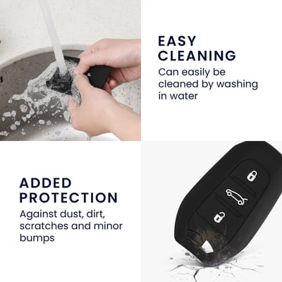 kwmobile autosleutel hoesje geschikt voor Opel 3-knops Smartkey Keyless Go - Autosleutel behuizing in wit / zwart - Don't Touch My Key design