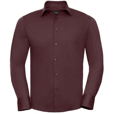 Russell Collection Heren Stretch Overhemd Met Lange Mouwen (Haven)