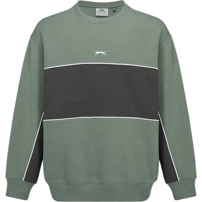 Slazenger Heren Fleece Sweatshirt met ronde hals (Laurier/Grijs)
