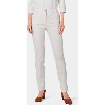 Broek LOUISA van satijn en katoen - gebroken wit - Gr. 40 van Goldner Fashion