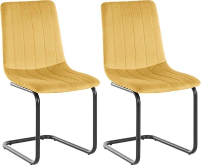 Marcela-Eetkamerstoel - Mosterd - Set van 2