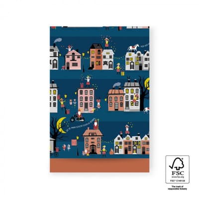 5x Sinterklaas Cadeauzak Straat Pakjesavond 17x25cm
