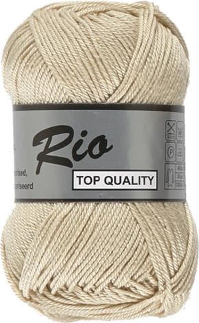 Lammy yarns Rio katoen garen - beige (017) - naald 3 a 3,5mm - 5 bollen