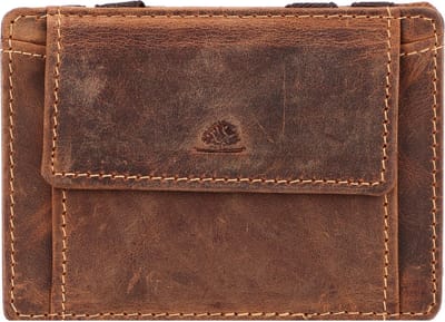 Greenburry Vintage Magische Portemonnee RFID Leer 10 cm - Jongens - Horizontaal - brown