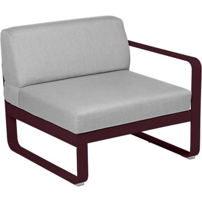 Fermob BELLEVIE Fauteuil Module rechts - B9 zwarte kers - 79 Flanelgrijs