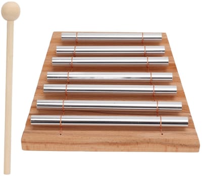 Dailygoods- Handchimes 7 Tonen - Duurzaam Muziekinstrument - Houten Basis - Ideaal voor Klasbeheer - Geschikt voor Kinderen - Versterkt Gehoor