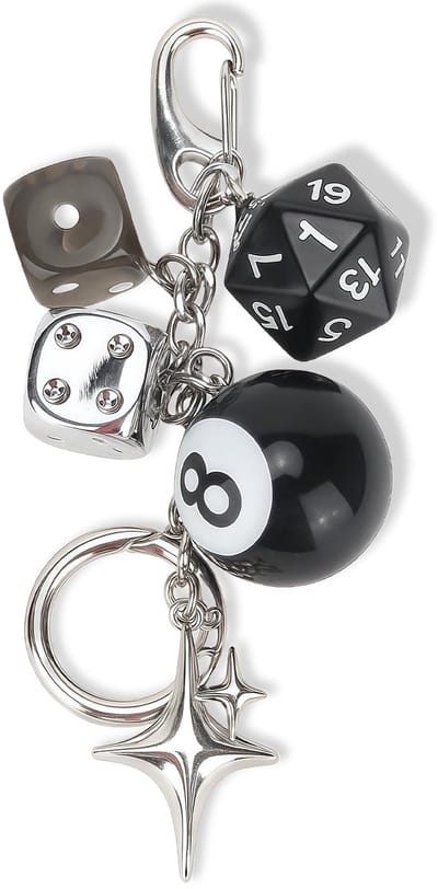 Dailygoods - Retro 8 Ball Sleutelhanger voor Tas en Rugzak