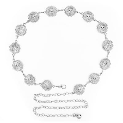 Dailygoody - Plus Size Kettingriem - Verstelbare Tailleketting - Extra Lange Lichaamsketting - Zilver - Dames Riem - Metalen Kettingriem - 120 cm