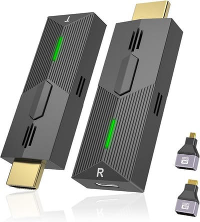 Draadloze HDMI Set - Zender Ontvanger - Video Audio Streamen - 1080p Plug en Play - 30 Meter Bereik - Zwart