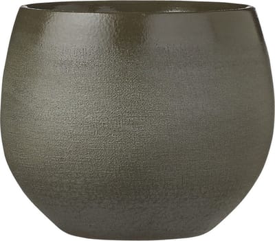Mica Decorations Bloempot - donkergroen- keramiek - 18 x 15 cm - plantenpotten
