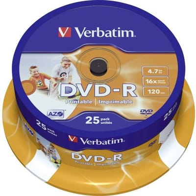 Verbatim 43538 DVD-R disc 4.7 GB 25 stuk(s) Spindel Bedrukbaar