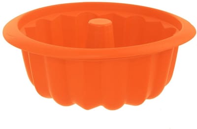 Tulbandvorm Silicone met Schoorsteen Oranje SILLINIE - Tulband Bakvorm