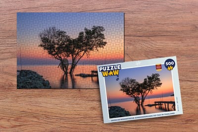 Puzzel Boom en romantische zonsondergang Ko Tao in Thailand - Legpuzzel - Puzzel 500 stukjes