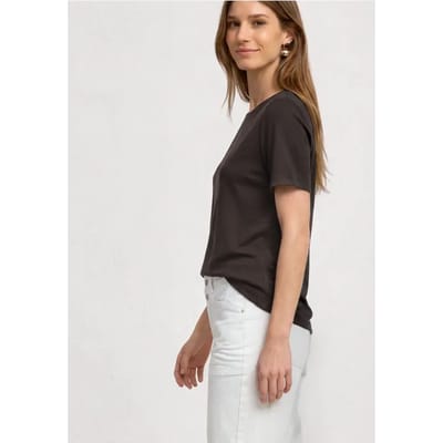 Basic Shirt met ronde hals in Unifarbe