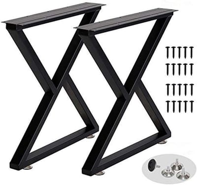 Zwarte Metalen Tafelpoten Z-vorm 71 cm - Zware Bureau- en Eettafelonderstel voor DIY Meubels (Set van 2)