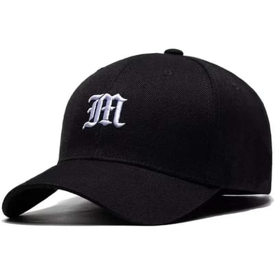Unisex M Letter Borduur Baseball Caps Lente En Herfst Buiten Verstelbare Casual Hoeden Zonbescherming Hoed Sportpet zwart
