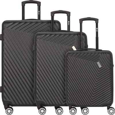 mano Don Carlo 4-wiel kofferset 3st. - Harde bagage - TSA slot - schwarz