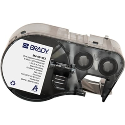 Brady M4-60-483 ultra agressieve polyester labels zwart op wit | 25,4 mm x 50,8 mm (origineel)
