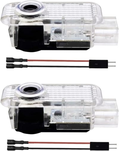 Autodeurlampen, 2 stuks, nooit vervagen, deurprojectielampen, compatibel met A1/A3/A4/A5/A6/A7/A8/Q2/Q3/Q5/Q7/Q8/TT/R8, 4 ringen