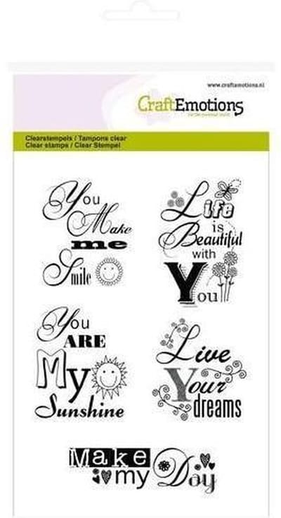 CraftEmotions stempel A6 -tekst Engels you are my sunshine
