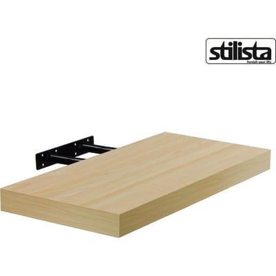 Stilista wandplank zwevend – wandplank – wandplanken – trendy design – MDF vezelplaat – 3,8 cm dik – Licht bruin – 90 x 23,5 x 3,8 cm