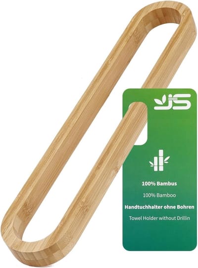 Bamboe Handdoekhouder zonder Boren - Zelfklevende Handdoekbar voor Badkamer en Keuken - 43 cm Ideaal voor Gastendoeken en Badhanddoeken
