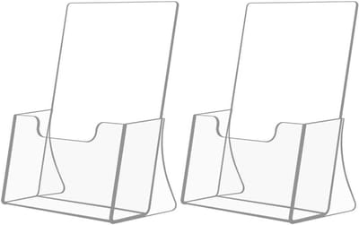 Transparante Acryl Brochurehouder A5 - Vrijstaand 2-Pack voor Folderpresentatie en Organisatie