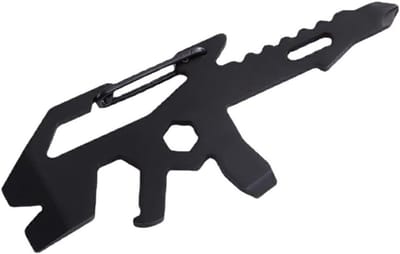 Multifunctionele Kaart Tool - Zakgereedschap Sleutel - Outdoor Activiteiten - Roestvrij Staal - 9 x 3.5 cm - Zwart