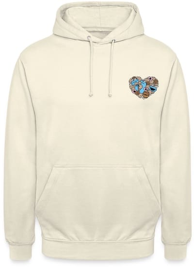 Sesamstraat Koekiemonster Hart Hoodie Unisex