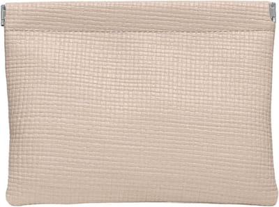 Waterdichte Mini Make-up Tas van Geweven Stof, Compacte Organizer met Snap Sluiting, Draagbare Reistas met Vakken voor Cosmetica en Accessoires, Bruin