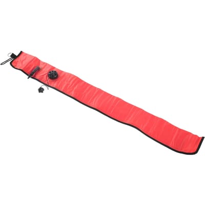 Bouée de marquage de surface pour la plongée Tube de signalisation de sécurité gonflable pour plongeur avec valve d'évacuation 1,15 m x 13 cm Rouge Orange rouge vif orangé