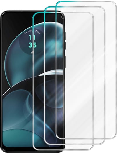 Cadorabo 3x Screenprotector geschikt voor Motorola Moto G14 - Beschermende Pantser Film in - Getemperd (Tempered) Display beschermend glas in 9H hardheid met 3D Touch