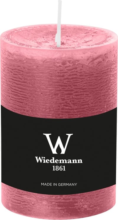 Wiedemann Cilinderkaars/stompkaars - rustieke kaars - oudroze - 7 x 10 cm - 43 branduren