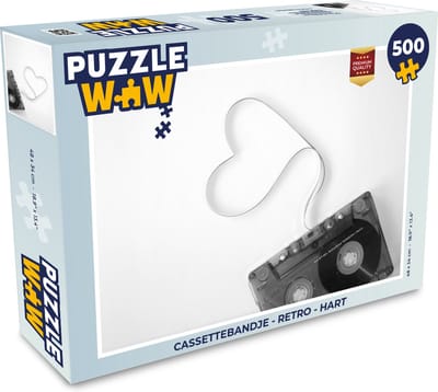Puzzel Cassettebandje - Retro - Hart - Legpuzzel - Puzzel 500 stukjes