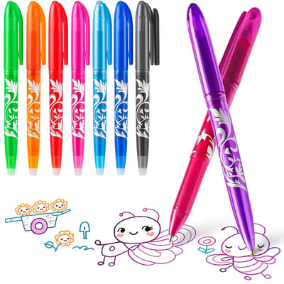 Set Van 8 Uitgumbare Pennen I Geleverd In Meerdere Kleuren I Uitwisbare/Uitgumbare Pen I Balpen I Ideaal voor Foutloos Schrijven!