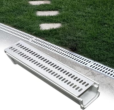 Afwateringskanaal - Drainagegoot - Wateroverlast voorkomen - Duurzame harsconstructie - 60 x 10 x 8 cm - Grijs